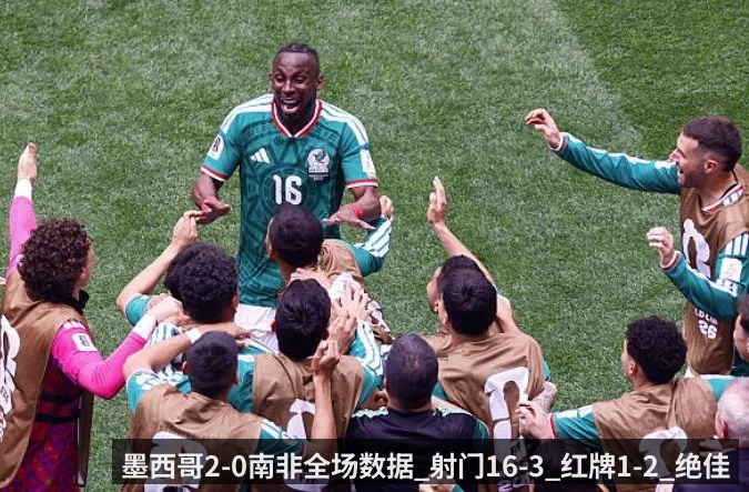 墨西哥2-0南非全场数据_射门16-3_红牌1-2_绝佳机会2-0